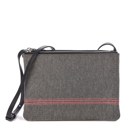 Celine Cotton Canvas Large Trio Crossbody Bag Black White 1 of 11