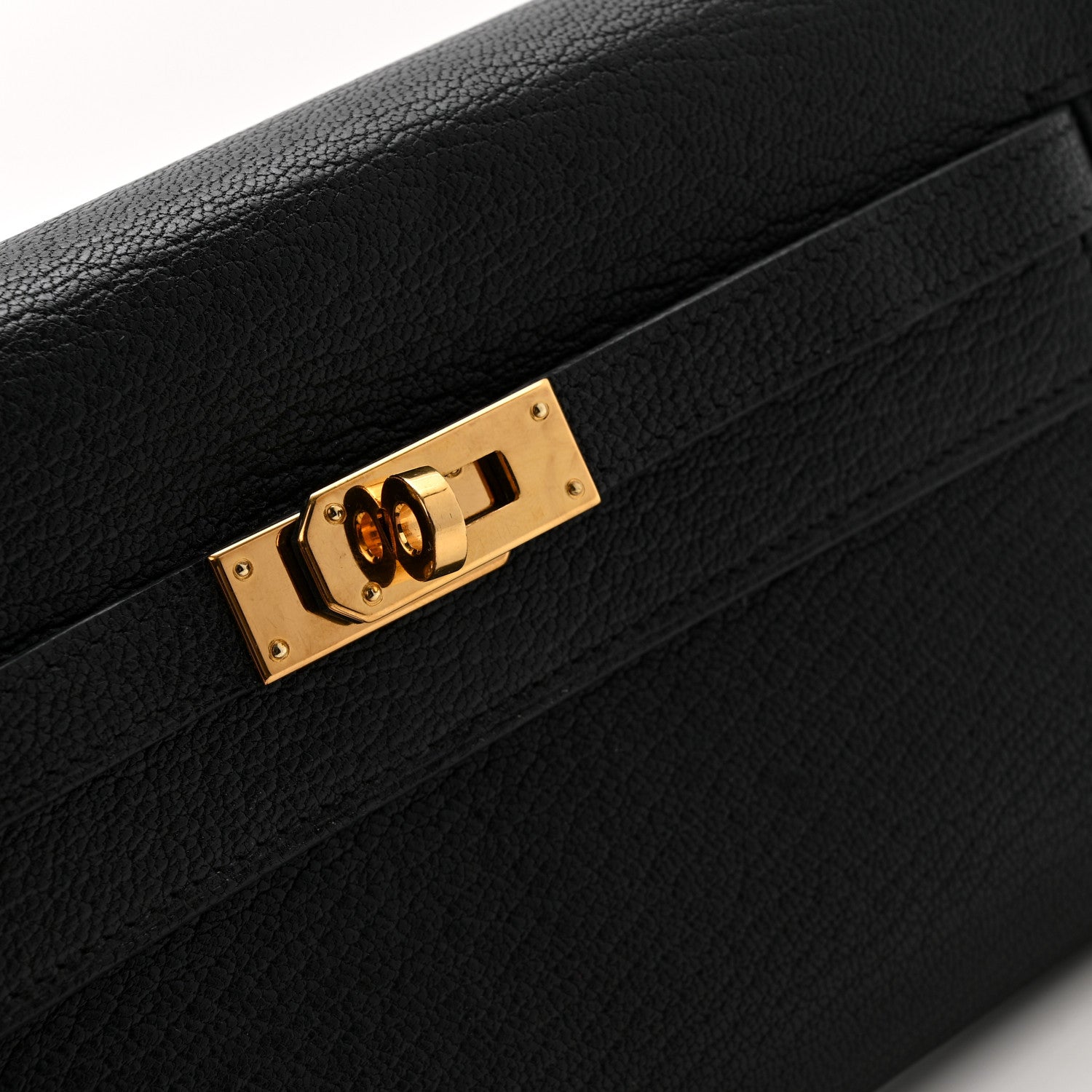 Hermes Chevre Mysore Kelly Wallet To Go Black 15 of 16