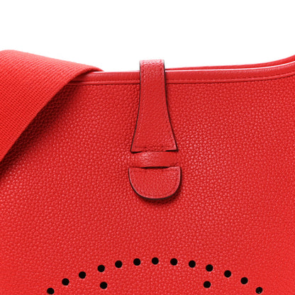 Hermes Taurillon Clemence EVELYNE III PM Rouge de Coeur 7 of 10