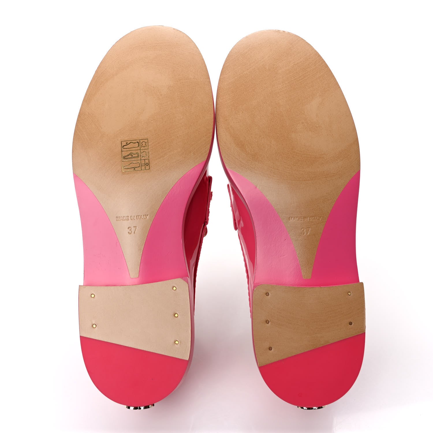 Chanel Patent Calfskin Logo Loafers 37 Pink 5 of 8