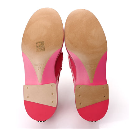 Chanel Patent Calfskin Logo Loafers 37 Pink 5 of 8