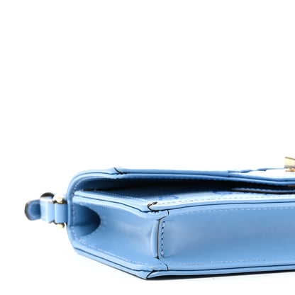 Gucci GG Monogram Scratch Lux Calfskin Mini Luce Shoulder Bag Blue 9 of 10