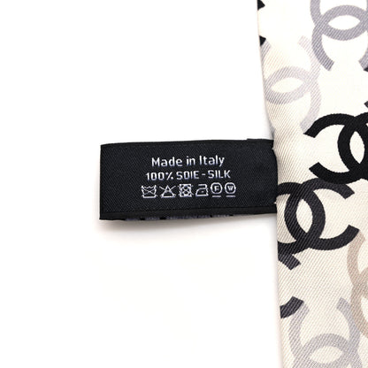 Chanel Silk CC Slim Bandeau Scarf Ecru Multicolor 4 of 4