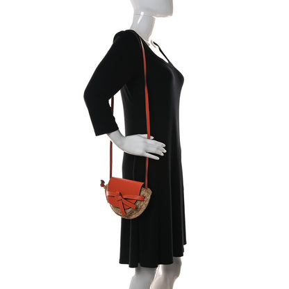 Loewe Calfskin Raffia Mini Gate Crossbody Bag Light Natural Orange 2 of 6