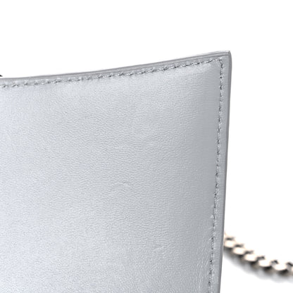 Balenciaga Shiny Calfskin Crocodile Embossed Hourglass Chain Bag Ash Blue 12 of 15