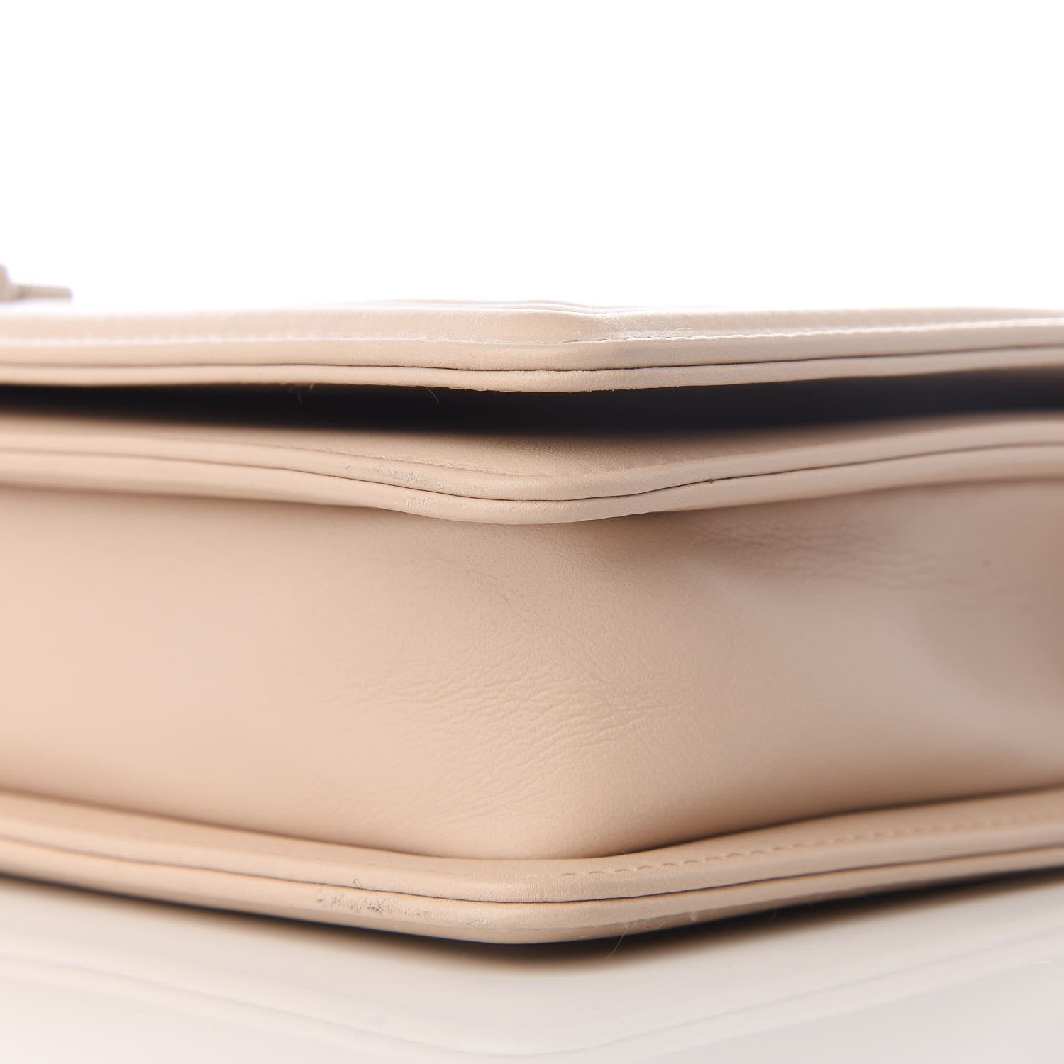 Chanel Calfskin Chevron Quilted Boy Convertible Clutch Flap Beige 6 of 8