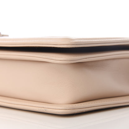 Chanel Calfskin Chevron Quilted Boy Convertible Clutch Flap Beige 6 of 8