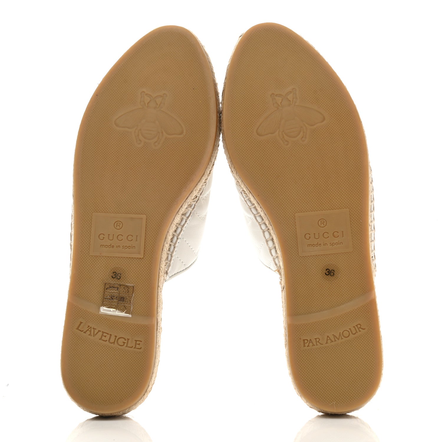 Gucci Nappa Matelasse GG Marmont Espadrille Slippers 36 Great White 5 of 9