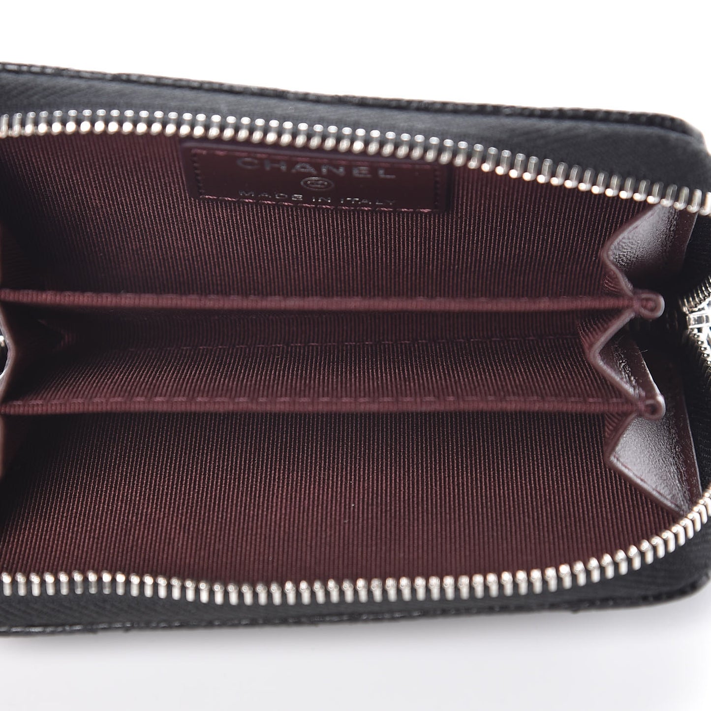 Caviar Quilted Zip Coin Purse Black