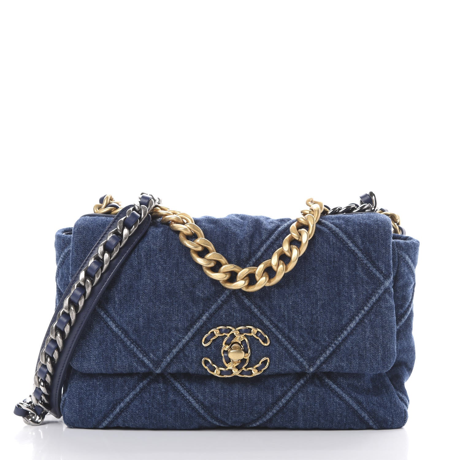 Chanel Denim Quilted Medium 19 Flap Blue 1 of 10