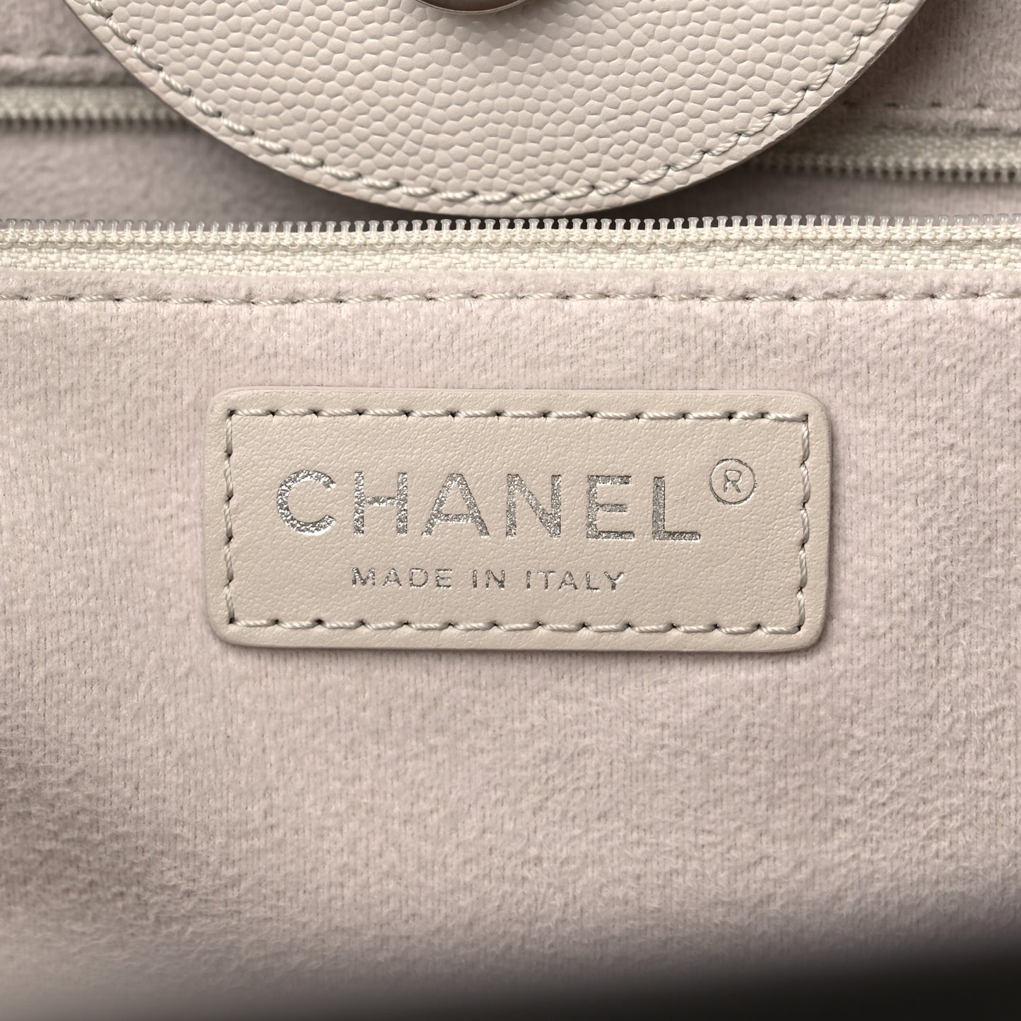 Caviar Small Studded Deauville Tote Ivory