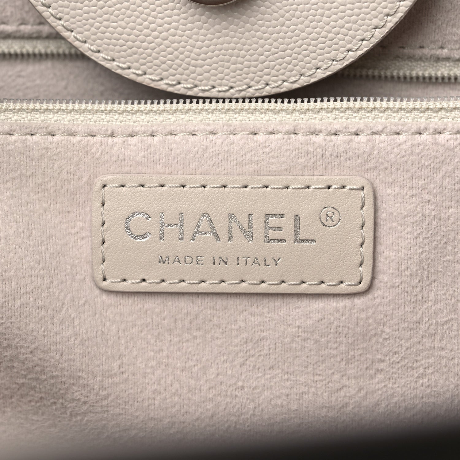 Chanel Caviar Small Studded Deauville Tote Ivory 6 of 16
