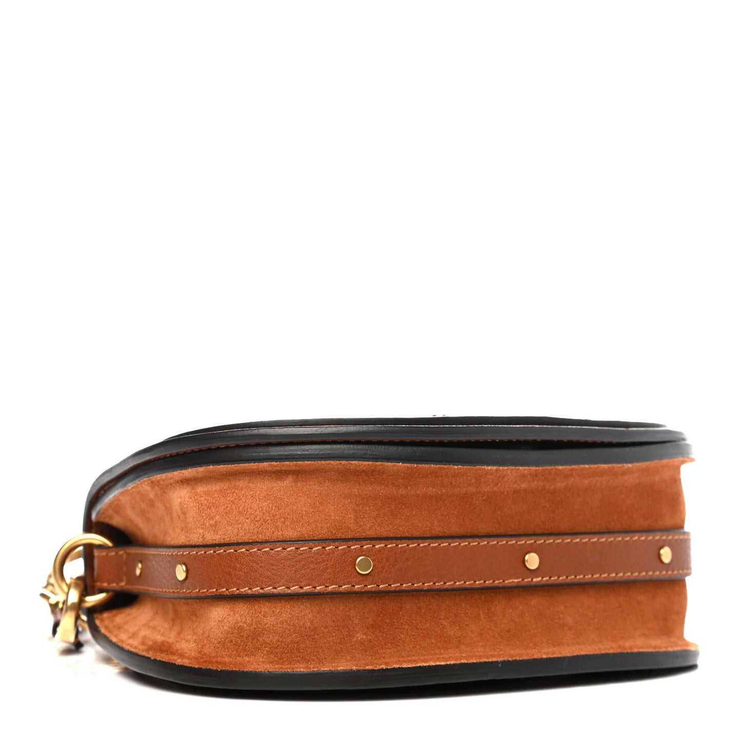 Calfskin Suede Small Nile Bracelet Bag Caramel