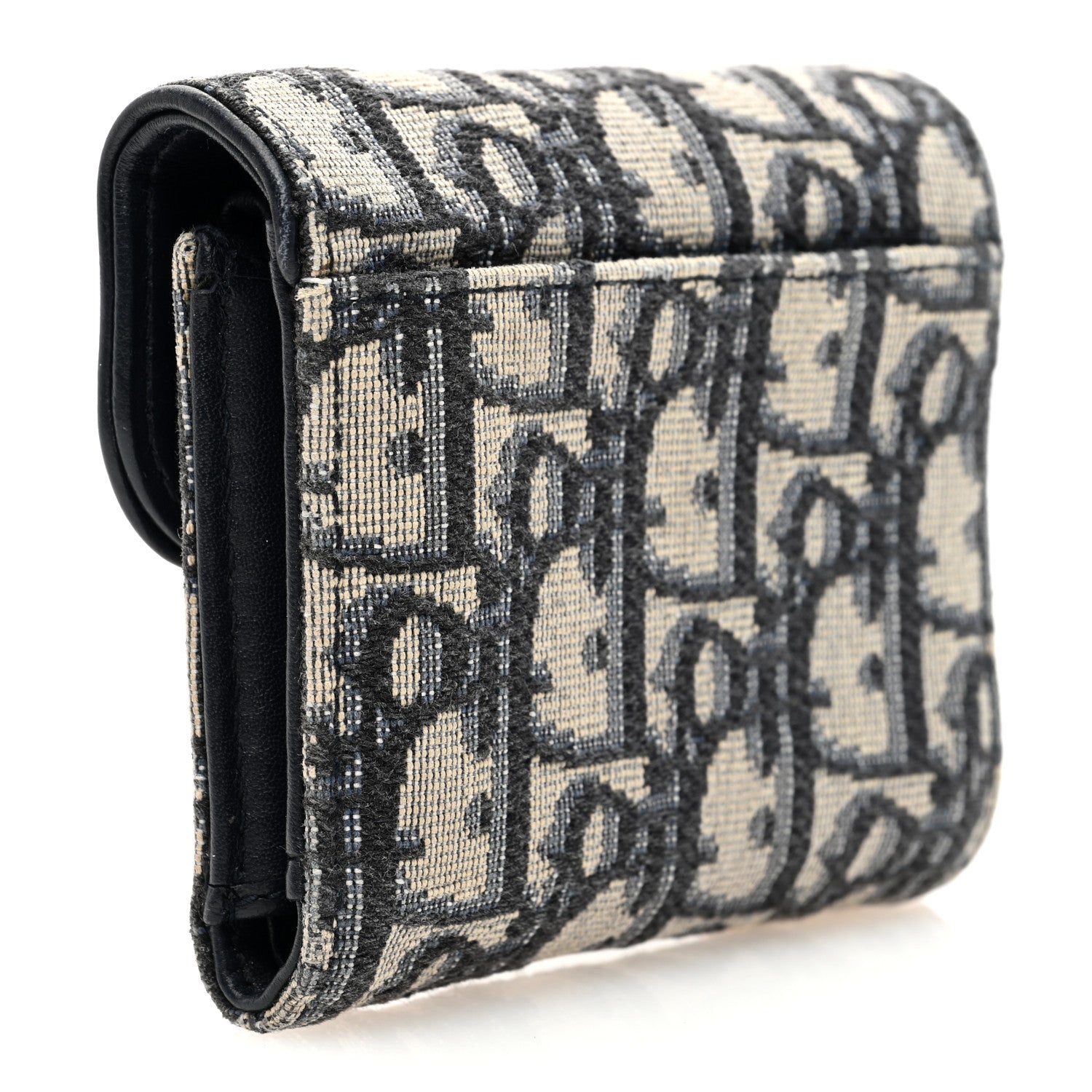 Christian Dior Oblique Saddle Lotus Wallet Blue 3 of 7