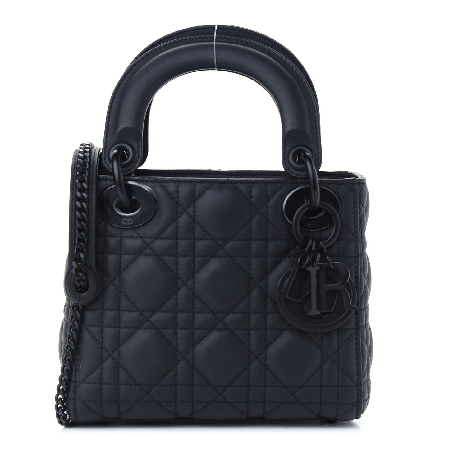 Ultra Matte Calfskin Cannage Mini Lady Dior Black