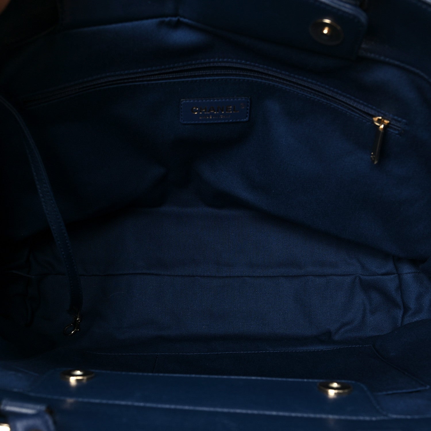 Chanel Calfskin Caviar Quilted Large Shopping Tote Blue 5 of 7