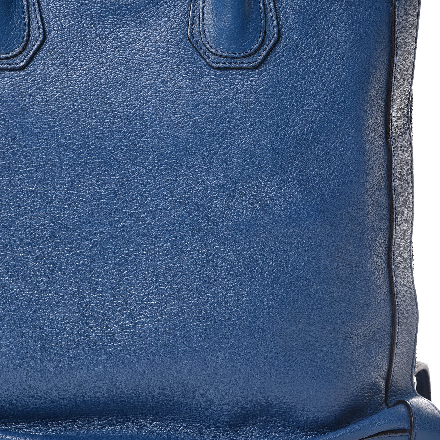 Grained Goatskin Antigona Zippered Tote Blue