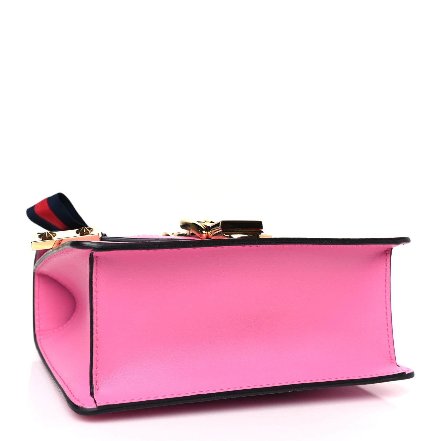 Gucci Vitello Fontanella Web Mini Sylvie Chain Shoulder Bag Pink Tropical Flower 4 of 9