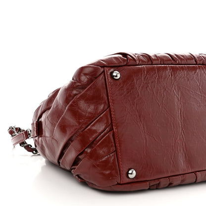 Chanel Glazed Calfskin Twisted Bowling Bag Red 11 of 12