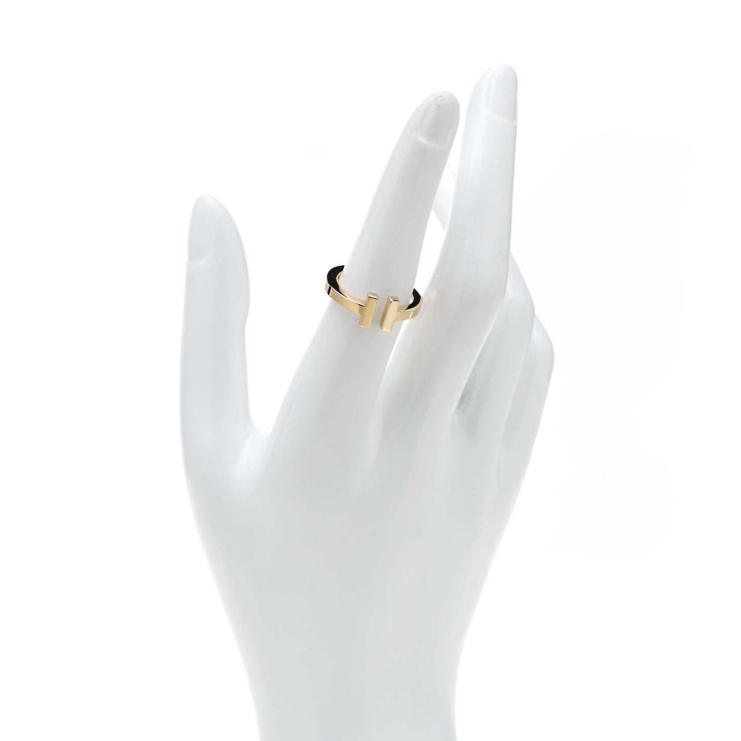 18K Yellow Gold T Square Ring 54 7