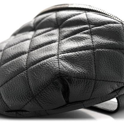 Chanel Grained Calfskin Quilted Waist Belt Bag Black 10 of 11