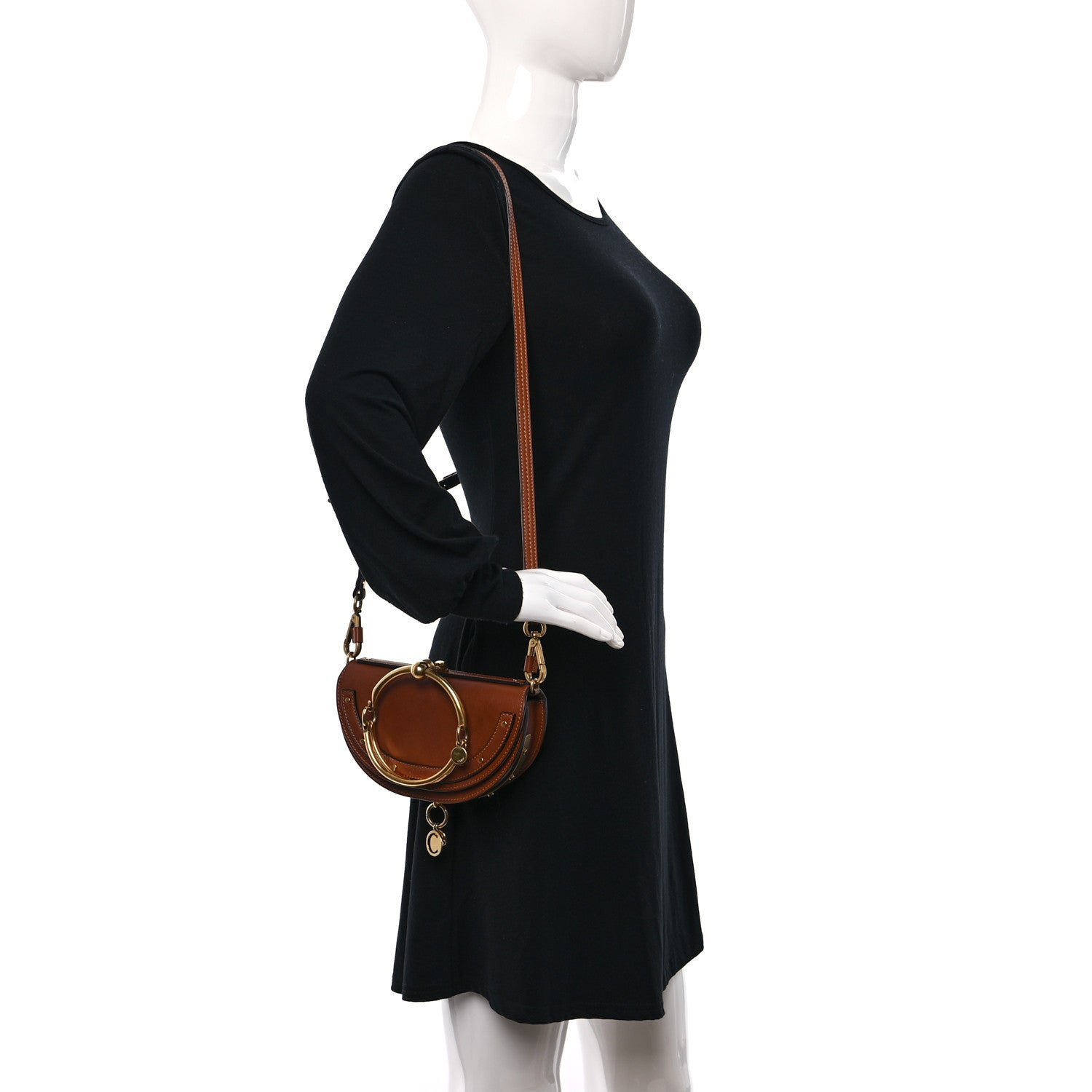 Chloe Calfskin Small Nile Bracelet Minaudiere Bag Caramel 2 of 9