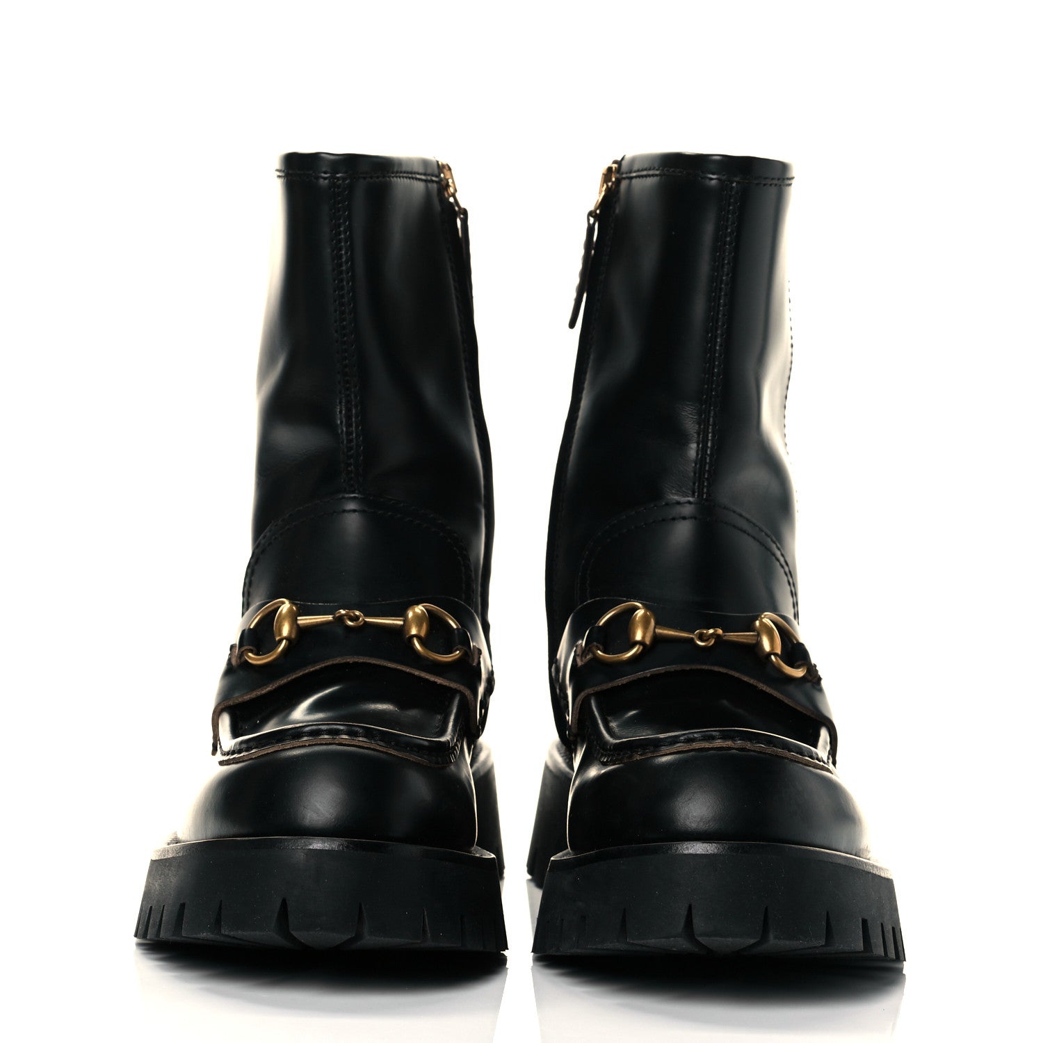 Gucci Cordovan Lux Womens Harald Horsebit 25mm Platform Boots 39 Black 2 of 9