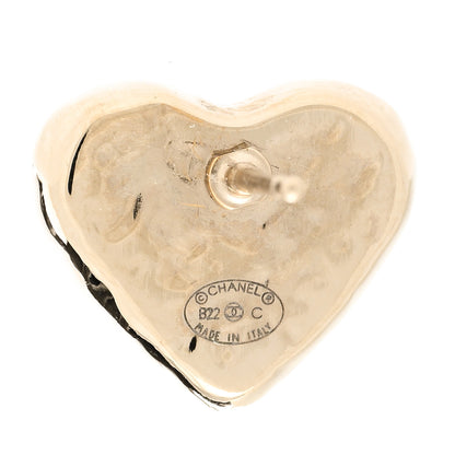 Chanel CC Heart Earrings Gold 4 of 6