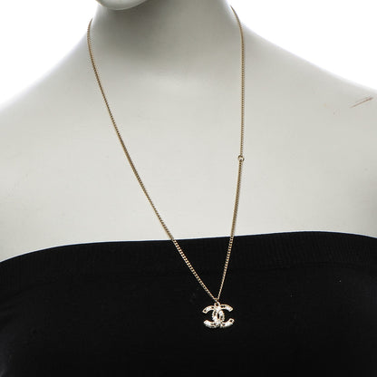 Chanel Baguette Crystal CC Necklace Light Gold Black 2 of 6