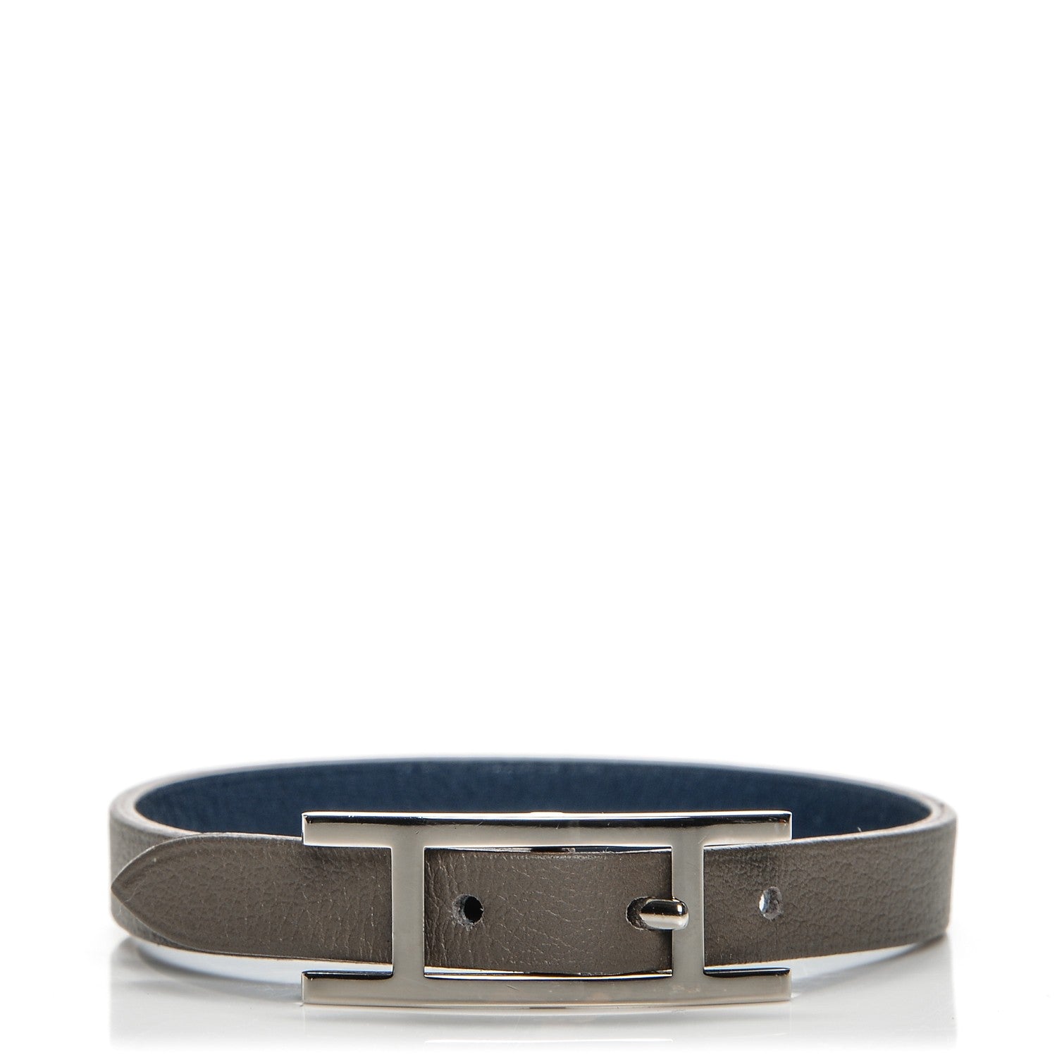 Hermes Swift Behapi Simple Tour Bracelet S Etain Bleu Agate 1 of 5