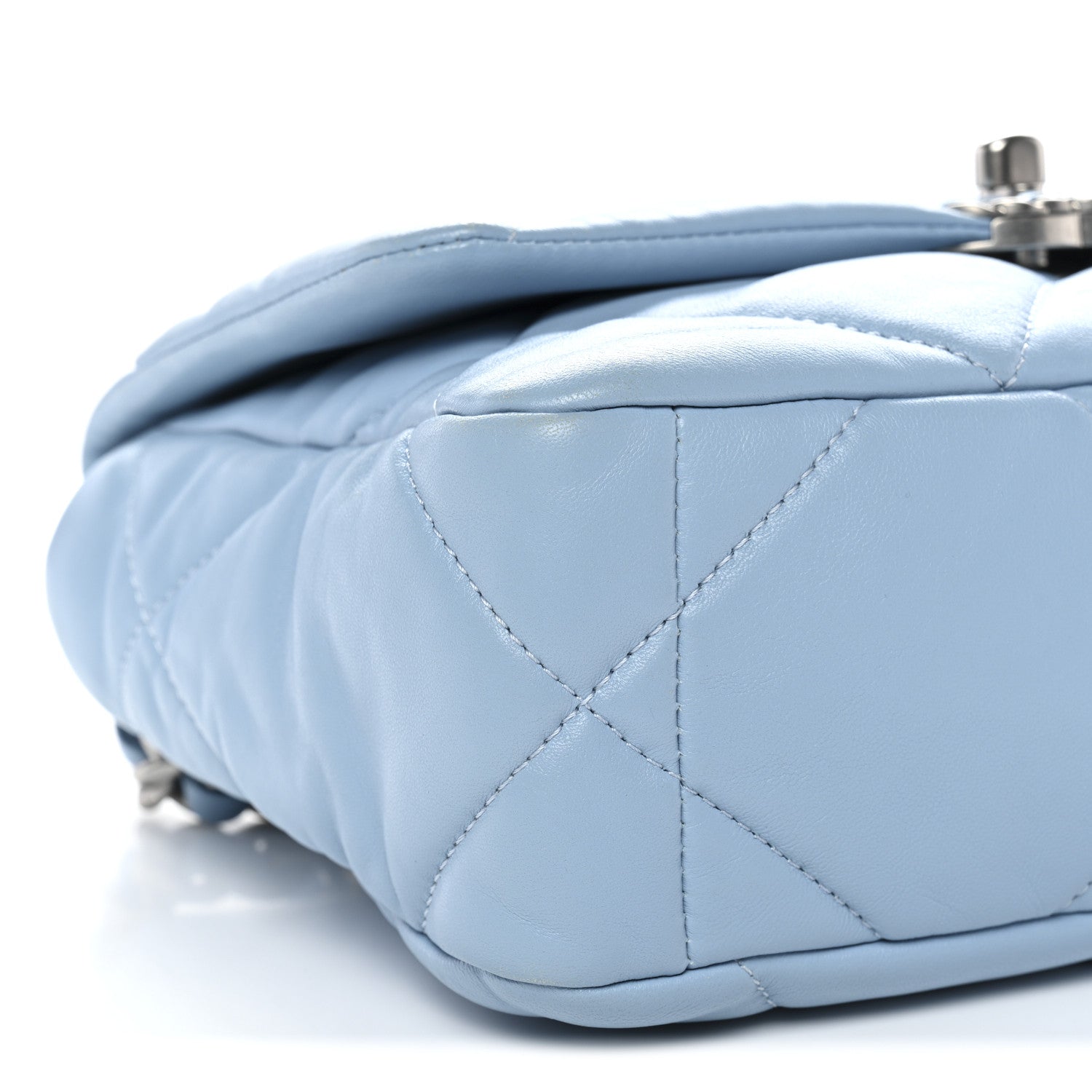 Chanel Lambskin Quilted Medium Chanel 19 Flap Light Blue 9 of 12
