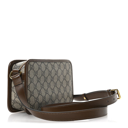 Gucci GG Supreme Monogram Azalea Calfskin Mini Retro Interlocking G Shoulder Bag Beige Ebony Brown Sugar 3 of 10