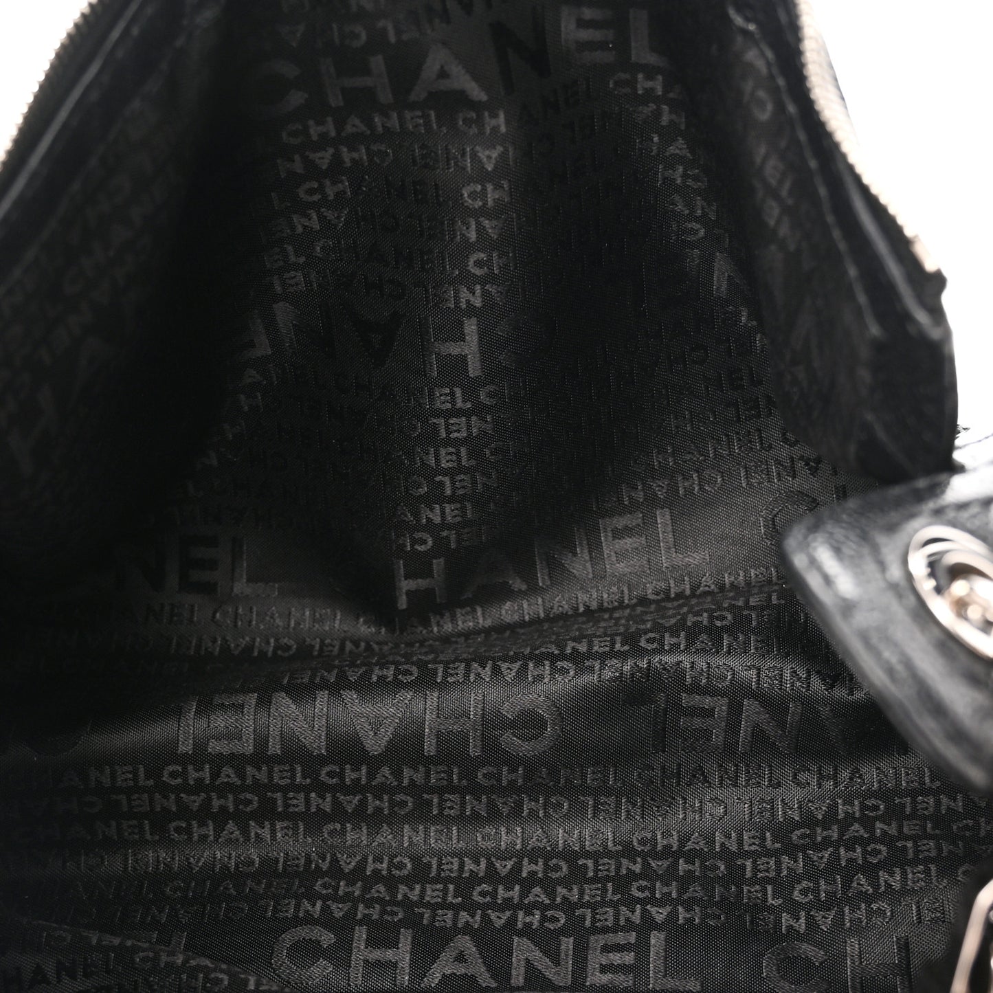 Calfskin Perforated Pulley Shoulder Bag Black