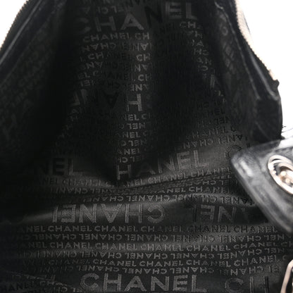 Chanel Calfskin Perforated Pulley Shoulder Bag Black 5 of 10