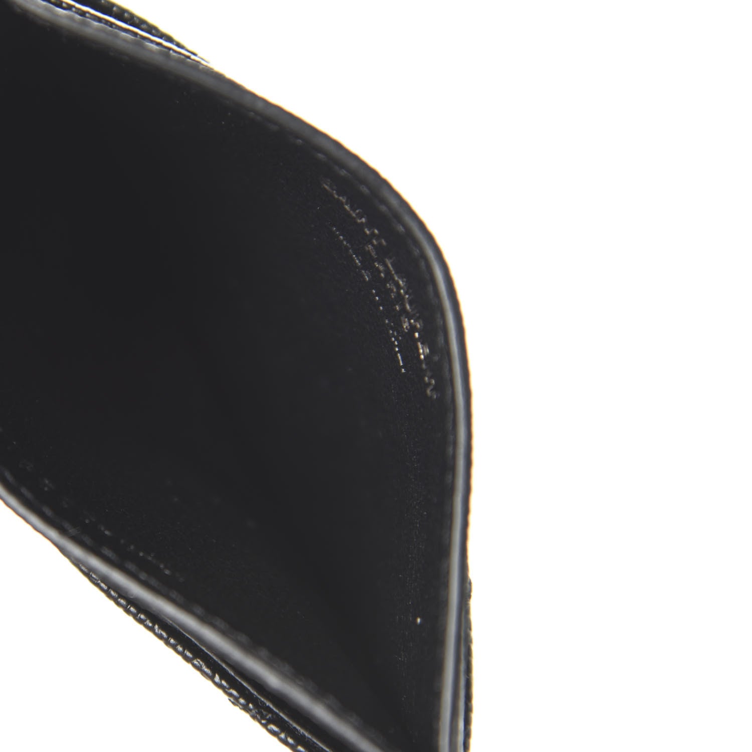 Saint Laurent Grain De Poudre Matelasse Chevron Monogram Credit Card Case Black 5 of 9