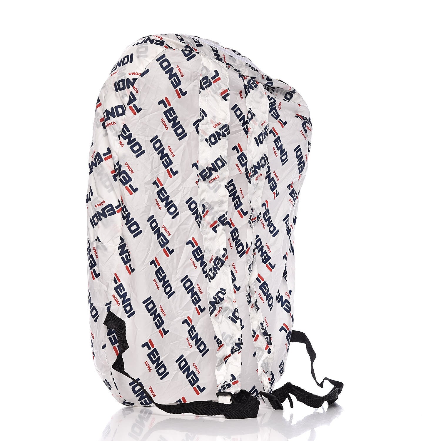 Fendi X FILA Calfskin Mania Backpack Help Bag Charm White Blueberry Multicolor 5 of 15