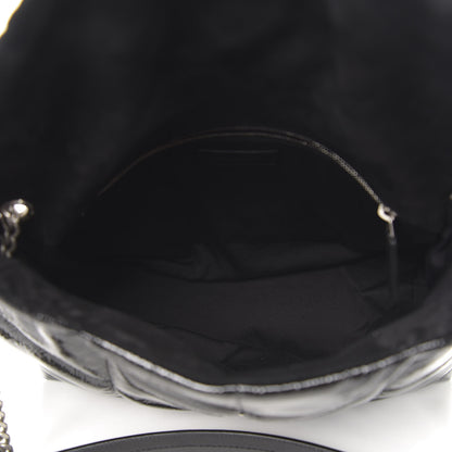 Saint Laurent Shiny Calfskin Quilted Medium Loulou Puffer Monogram Chain Satchel Black 5 of 10
