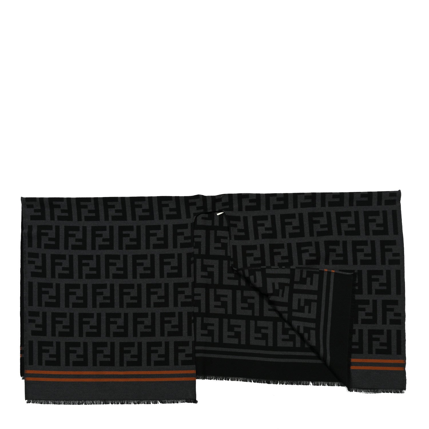 Fendi Wool Silk FF Poncho Black 2 of 3