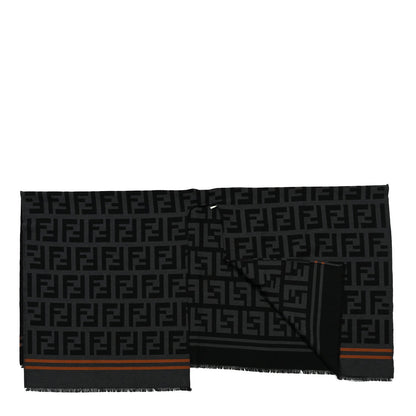 Fendi Wool Silk FF Poncho Black 2 of 3