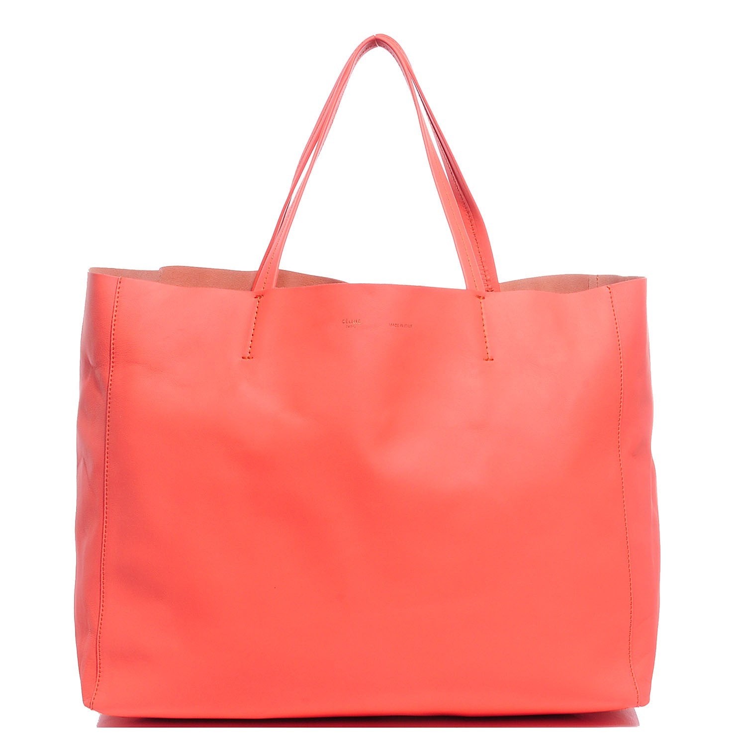 Celine Lambskin Horizontal Cabas Fluo Peach 1 of 7