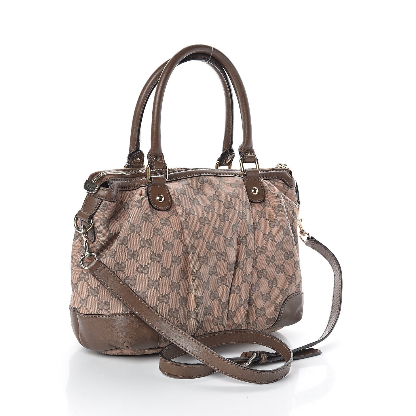 Monogram Medium Sukey Top Handle Bag Beige Brown