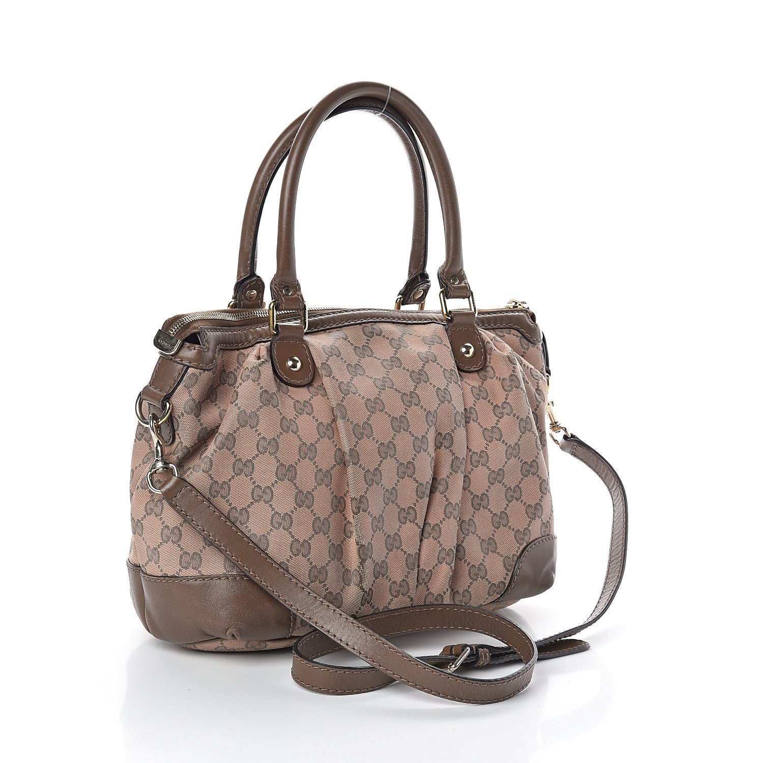 Gucci Monogram Medium Sukey Top Handle Bag Beige Brown 3 of 9