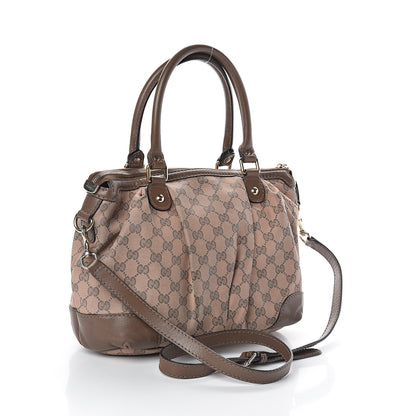 Gucci Monogram Medium Sukey Top Handle Bag Beige Brown 3 of 9