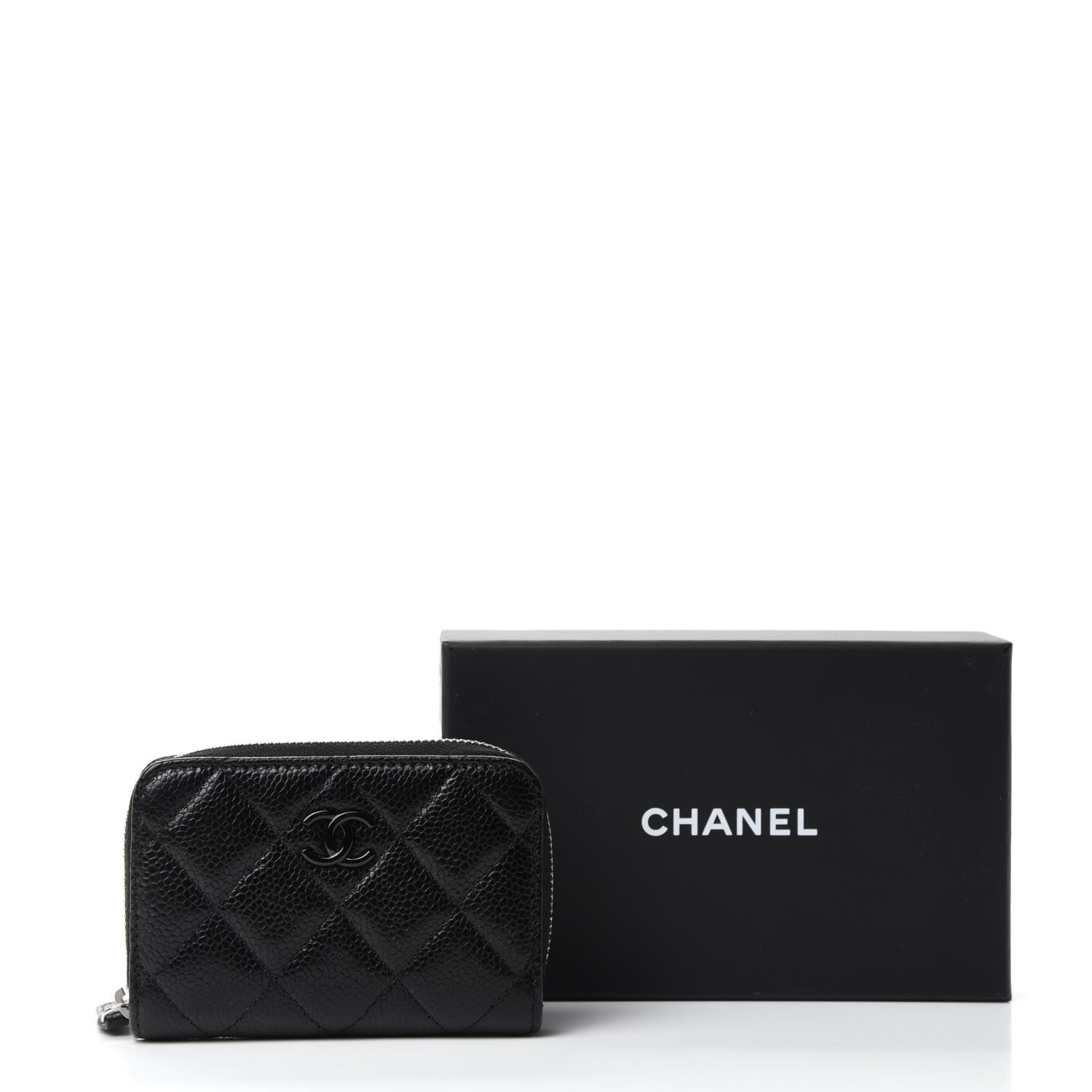 Chanel Caviar Quilted Incognito Zip Coin Purse Black 8 of 8