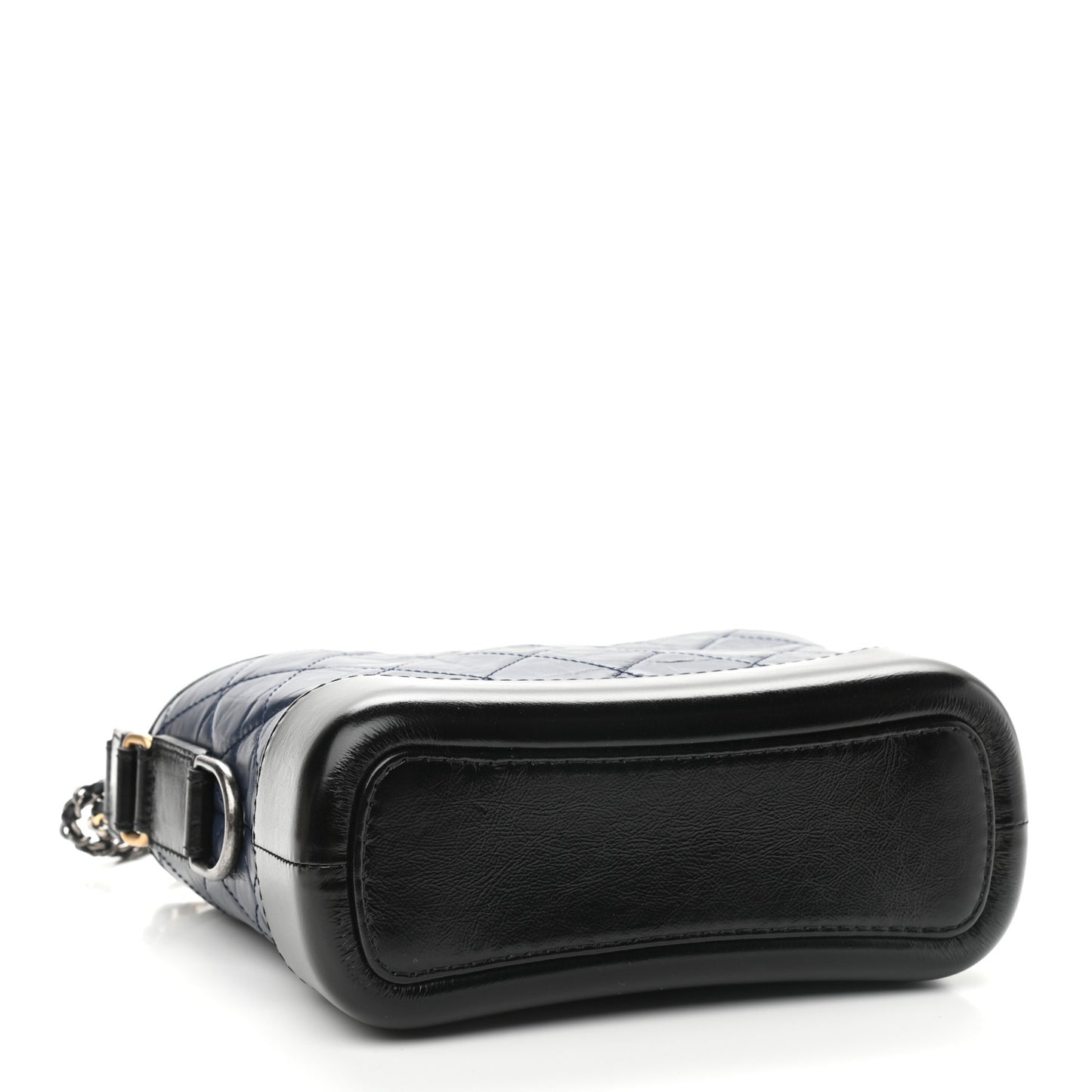 Aged Calfskin Quilted Small Gabrielle Hobo Navy Black