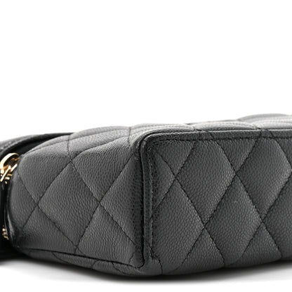 Chanel Caviar Quilted Top Handle Slim Vanity With Chain Black 18 of 19