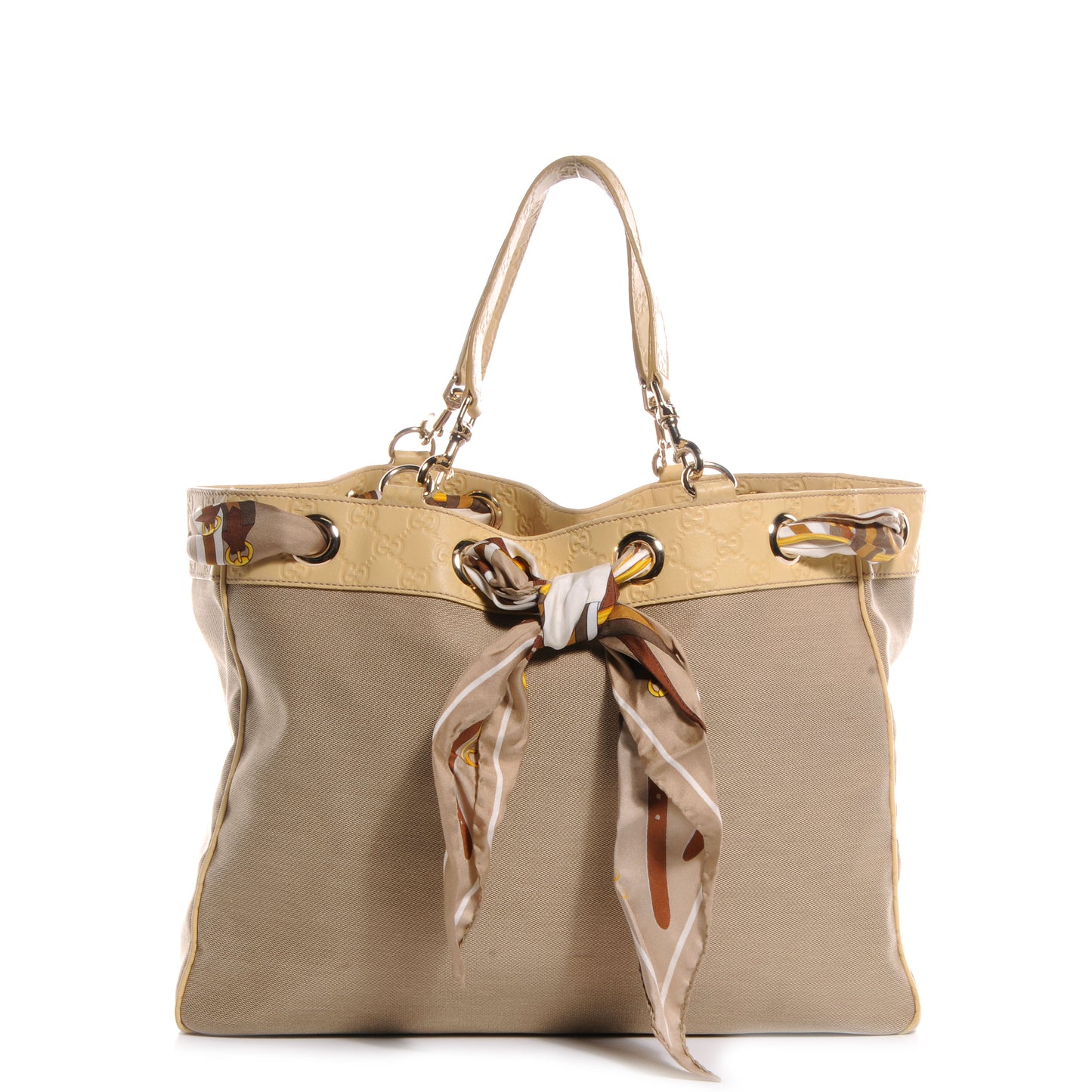 Canvas Guccissima Large Positano Tote Beige