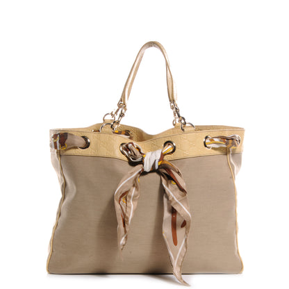 Gucci Canvas Guccissima Large Positano Tote Beige 1 of 8