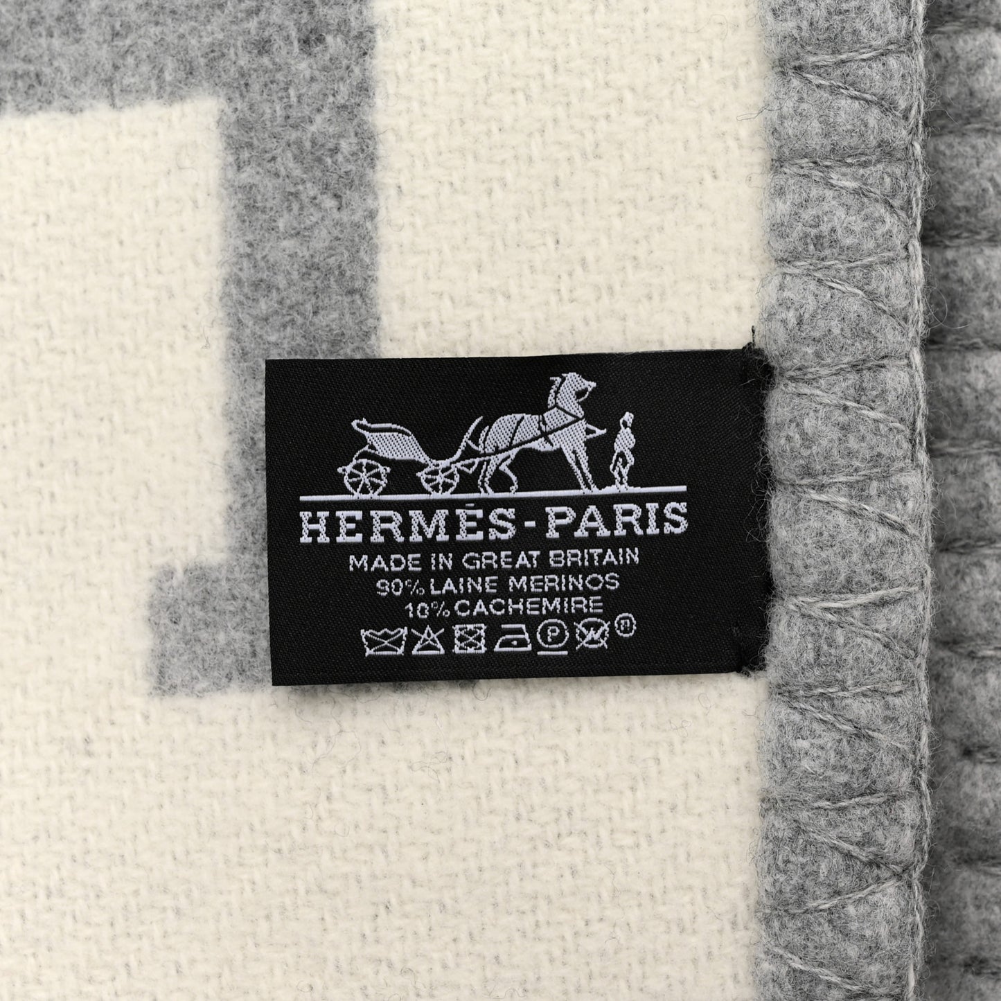 Wool Cashmere Avalon III Blanket Ecru Gris Clair