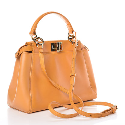 Fendi Nappa Mini Peekaboo Iconic Satchel Giallo Syrup 3 of 16